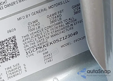 2025 Chevrolet Silverado 1500 4Wd Short Bed Lt With 2Fl from USA, damaged, VIN 1GCPKKEK0SZ123049